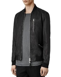 AllSaints Utility Leather Slim Fit Bomber Jacket