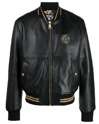 VERSACE JEANS COUTURE V Emblem Leather Jacket
