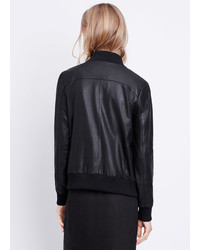 Vince Feather Leather Bomber Jacket