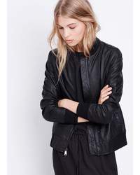 Vince Feather Leather Bomber Jacket