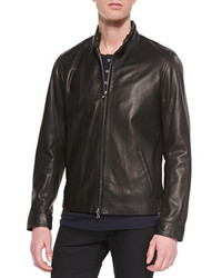 Vince Harrington Leather Moto Jacket Black, $597 | Neiman Marcus ...