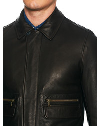 Vince Leather Bomber Jacket