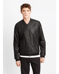 Vince Perforated Leather Bomber Jacket