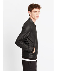 Vince Perforated Leather Bomber Jacket