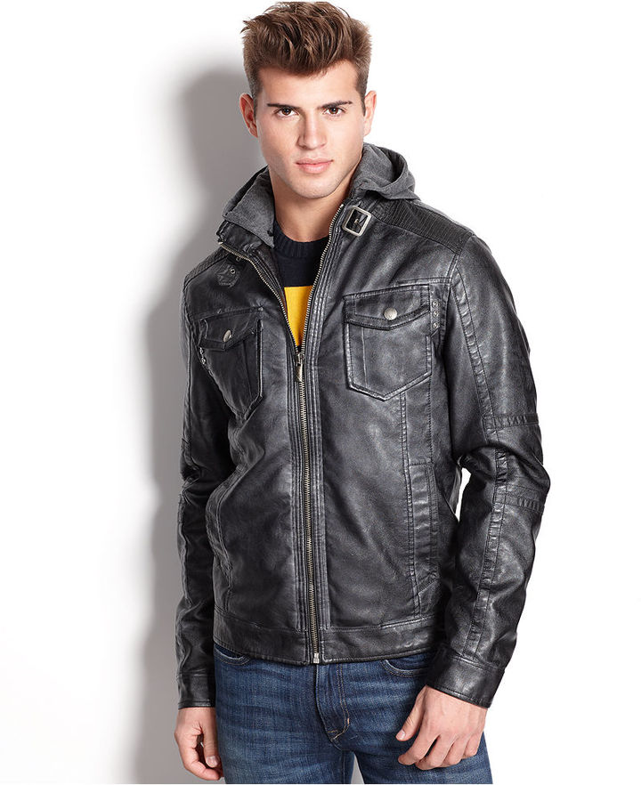 X-Ray Jacket Faux Leather Hooded Jacket | Where to buy & how to wear