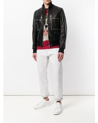 Dolce & Gabbana Zip Front Leather Jacket
