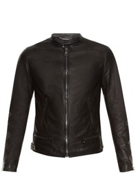 Dolce & Gabbana Zip Up Leather Bomber Jacket