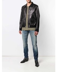 Saint Laurent Zipped Leather Jacket