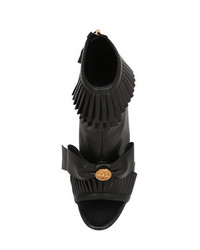 Fausto Puglisi 100mm Ruffled Leather Open Toe Boots