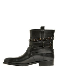 30mm Belted Leather Biker Boots