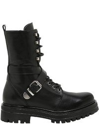 Janet & Janet 30mm Buckled Leather Combat Boots