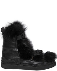 Balmain 40mm Apollonia Raccoon Leather Boots