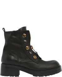 Strategia 50mm Buttons Zipper Leather Boots