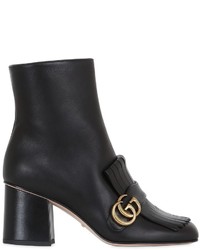 Gucci 75mm Marmont Fringed Leather Boots