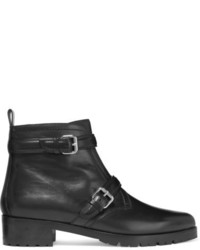 Tabitha Simmons Aggy Buckled Leather Biker Boots Black