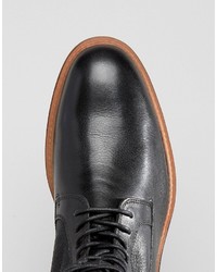 Aldo Scibelli Lace Up Boots In Black Leather