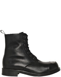 Alexander McQueen Metal Toe Leather Combat Boots