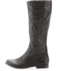 Frye Anna Tumbled Leather Tall Boot Black