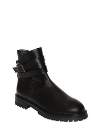 Valentino Belted Leather Ankle Boots