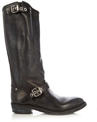 Golden Goose Deluxe Brand Biker H Distressed Leather Flat Boots