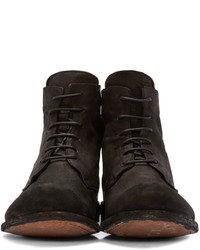 Officine Creative Black Brushed Leather Boots