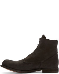 Officine Creative Black Brushed Leather Boots