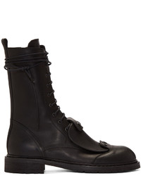Ann Demeulemeester Black Combat Boots