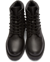 Valentino Black Garavani Rockstud Combat Boots
