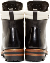 Feit Black Leather Arctic Hiker Boots