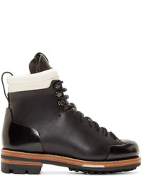 Feit Black Leather Arctic Hiker Boots