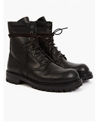 Rick Owens Black Leather Army Boots