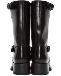 DSQUARED2 Black Leather Buckle Boots