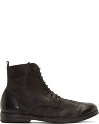 Marsèll Black Leather Classic Lace Up Boots