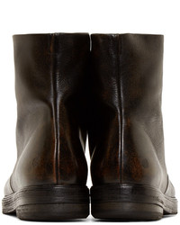 Marsèll Black Leather Combat Boots