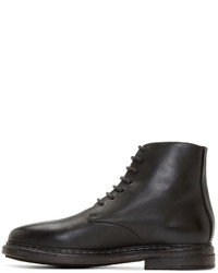 Marsèll Black Leather Combat Boots