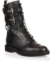 Giuseppe Zanotti Black Leather Flat Boot