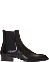 Saint Laurent Black Leather Hedi Boots