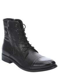 Kenneth Cole Reaction Black Leather Hit Hi Top Zip Up Boots