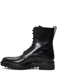 Givenchy Black Leather Lace Up Boots
