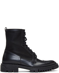 Versace Black Leather Lace Up Boots
