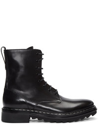 Givenchy Black Leather Lace Up Boots