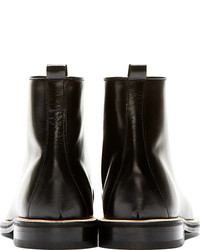 Carven Black Leather Minimal Ankle Boots