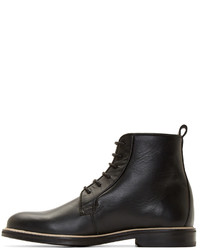 Carven Black Leather Minimal Boots