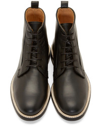 Carven Black Leather Minimal Boots
