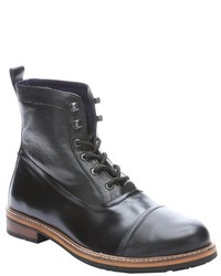 Ben Sherman Black Leather Ralph Lace Up Ankle Boots