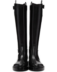 Ann Demeulemeester Black Leather Riding Boots