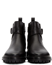 Lanvin Black Leather Straps Boots