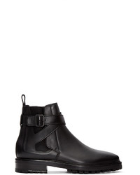 Lanvin Black Leather Straps Boots