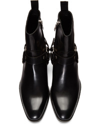 Saint Laurent Black Leather Wyatt Boots