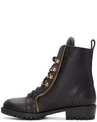 Giuseppe Zanotti Black Leather Zip Boots